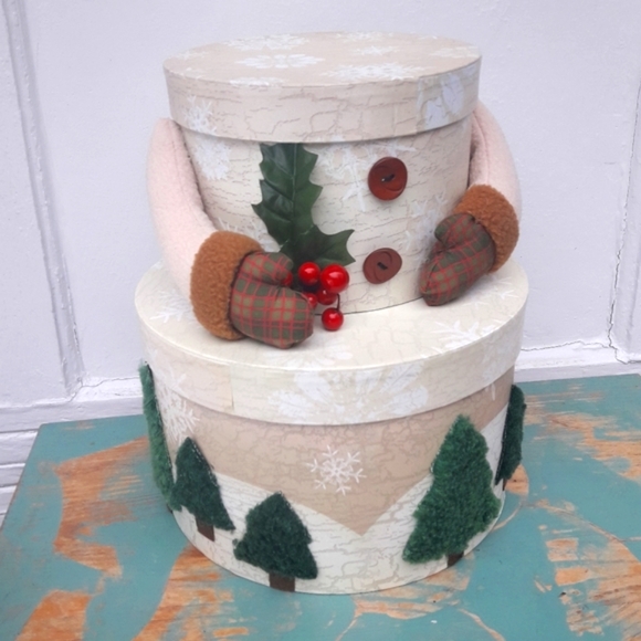 Gift Boxes Christmas Handmade Decoration Snowman Wrapped Presents for under tree - Picture 6 of 14